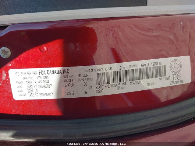 2C4RC1H78JR136423 Chrysler Pacifica Hybrid Touring Plus