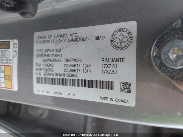 Honda CR-V LX 2017 2HKRW1H34HH003654 Image 9