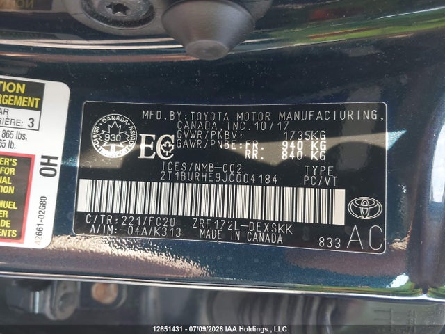 Toyota Corolla 2018 2T1BURHE9JC004184 Image 20