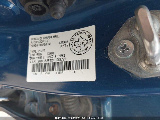 Honda Civic Lx 2015 2HGFB2F4XFH056799 Image 9