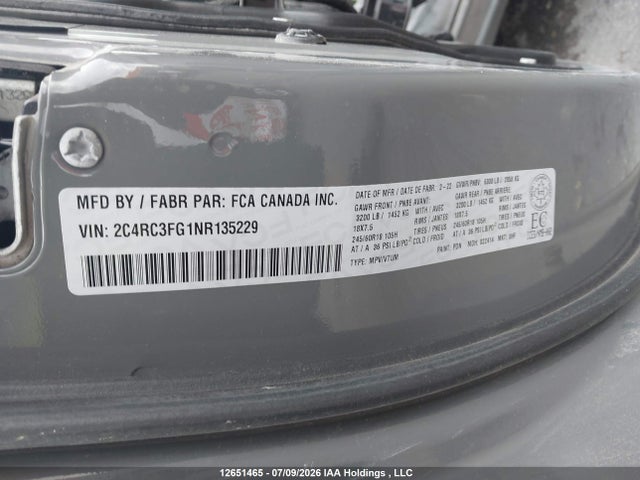 Chrysler Pacifica Touring Awd 2022 2C4RC3FG1NR135229 Image 20