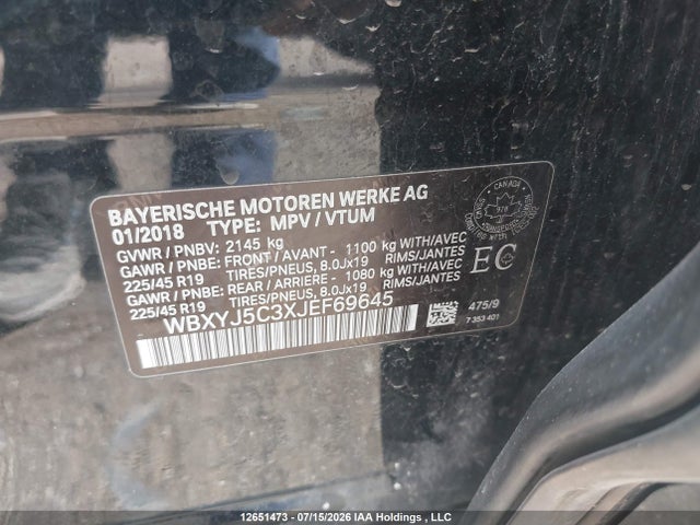 BMW X2 Xdrive28i 2018 WBXYJ5C3XJEF69645 Image 9