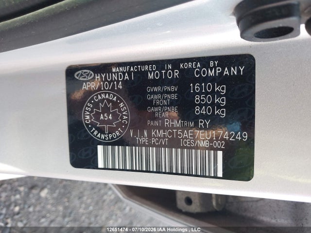 2014 Hyundai Accent Gl მანქანა იყიდება აუქციონზე, vin: KMHCT5AE7EU174249, აუქციონის ნომერი: 12651474