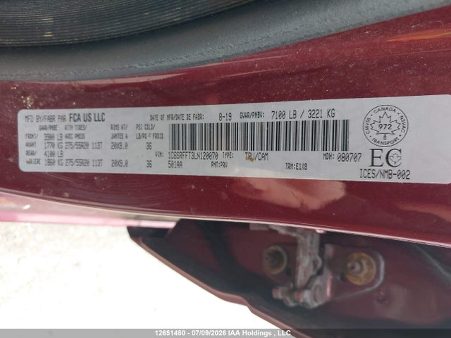 1C6SRFFT3LN120070 RAM 1500 Big Horn/lone Star