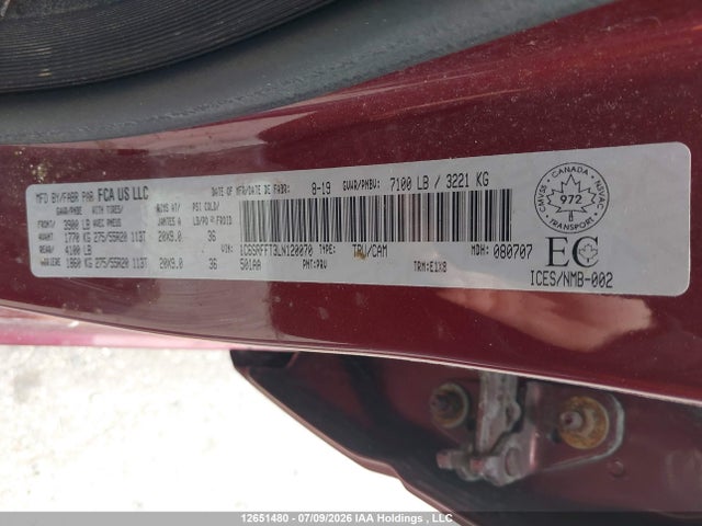 1C6SRFFT3LN120070 RAM 1500 Big Horn/lone Star