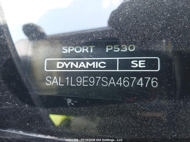 2025 Land Rover Range Rover Sport Dynamic Se მანქანა იყიდება აუქციონზე, vin: SAL1L9E97SA467476, აუქციონის ნომერი: 12651494