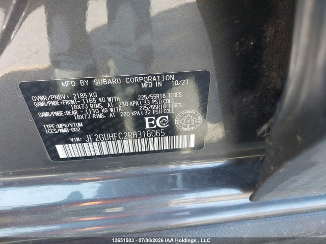 Subaru Crosstrek Sport 2024 JF2GUHFC2RH316065 Image 9