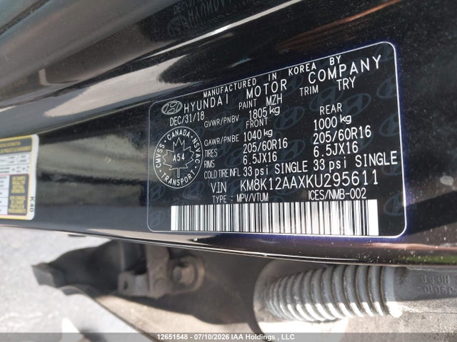 KM8K12AAXKU295611 Hyundai Kona