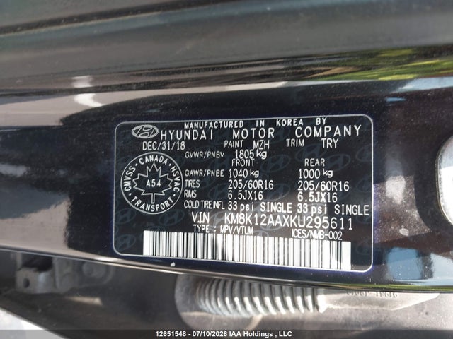 KM8K12AAXKU295611 Hyundai Kona