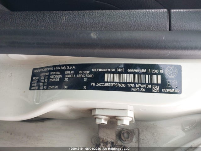 Jeep Renegade Latitude 2015 ZACCJBBT0FPB76093 Image 9