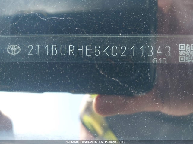 2T1BURHE6KC211343 Toyota Corolla L/le/xle/se/xse