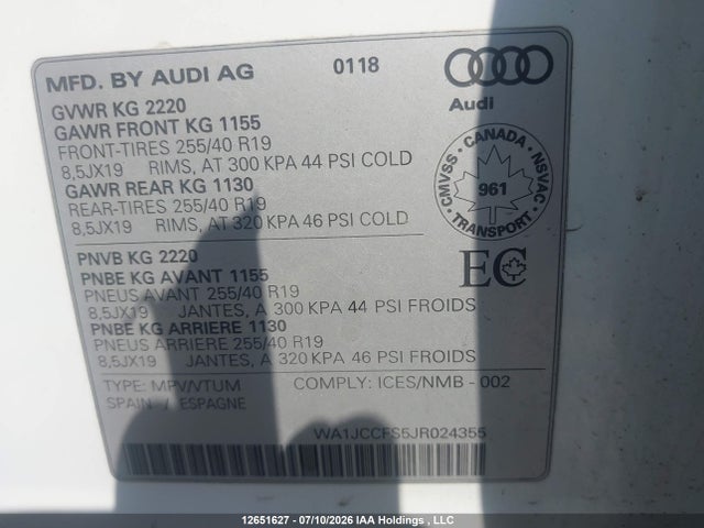Audi Q3 4p Ti 2018 WA1JCCFS5JR024355 Image 18