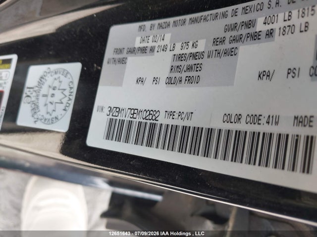 Aukcja sprzedaży 2014 Mazda 3, vin: 3MZBM1V79EM102682, numer aukcji: 12651643