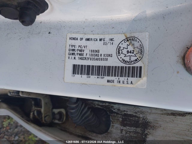 Honda Accord Ex-l 2014 1HGCR2F82EA808008 Image 9