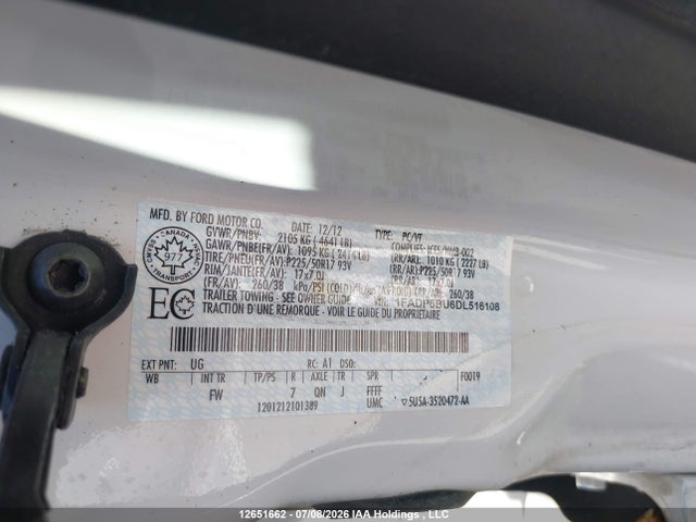 12651662 :رقم المزاد ، 1FADP5BU6DL516108 vin ، 2013 Ford C-max Sel مزاد بيع