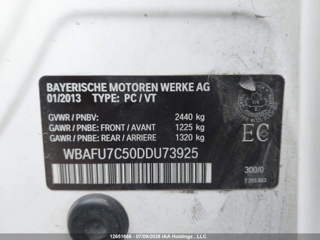Продажа на аукционе авто 2013 Bmw 535i Xdrive, vin: WBAFU7C50DDU73925, номер лота: 12651666