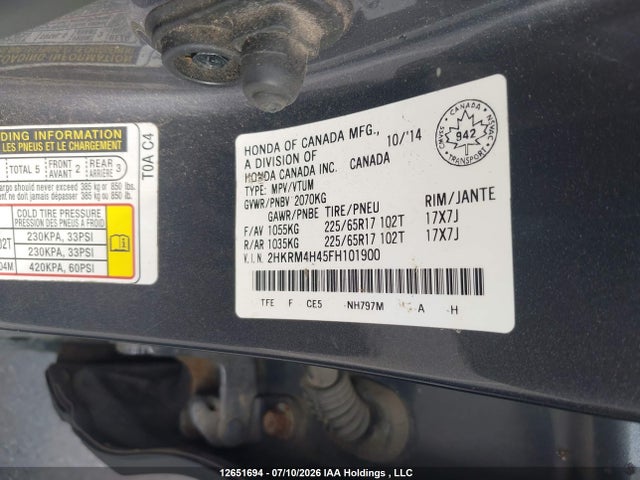 Honda CR-V SE 2015 2HKRM4H45FH101900 Image 21