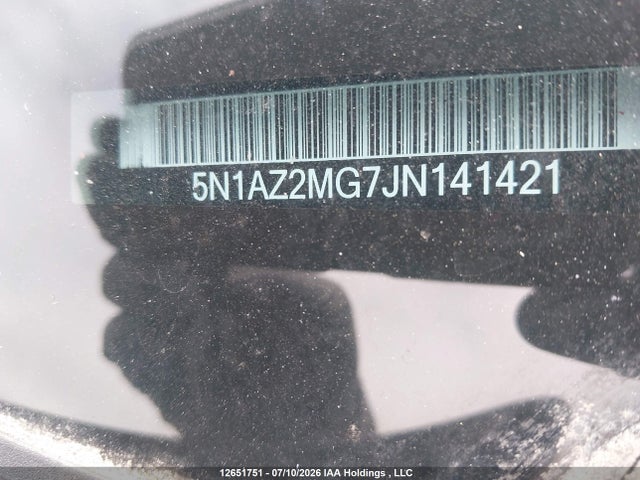 5N1AZ2MG7JN141421 Nissan Murano S/sl/sv/platinum