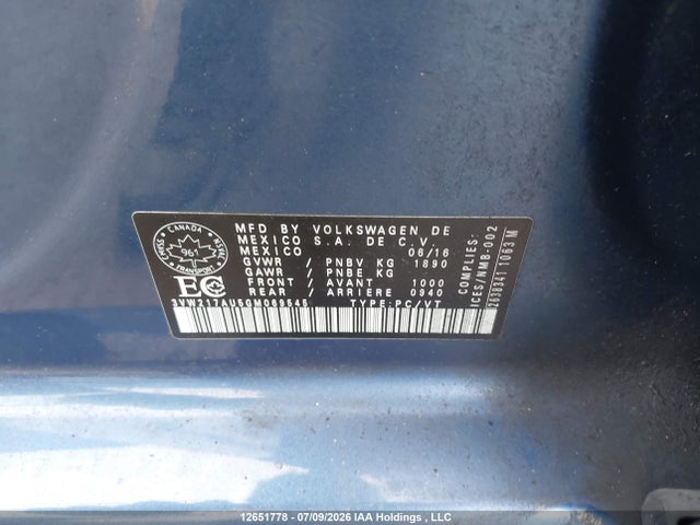 3VW217AU5GM069545 Volkswagen Golf 1.8 Tsi Comfortline/1.8 Tsi Highline/1.8 Tsi Trendline