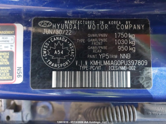 Hyundai Elantra Preferred Ivt With Tech Package 2023 KMHLM4AG0PU397809 Image 9