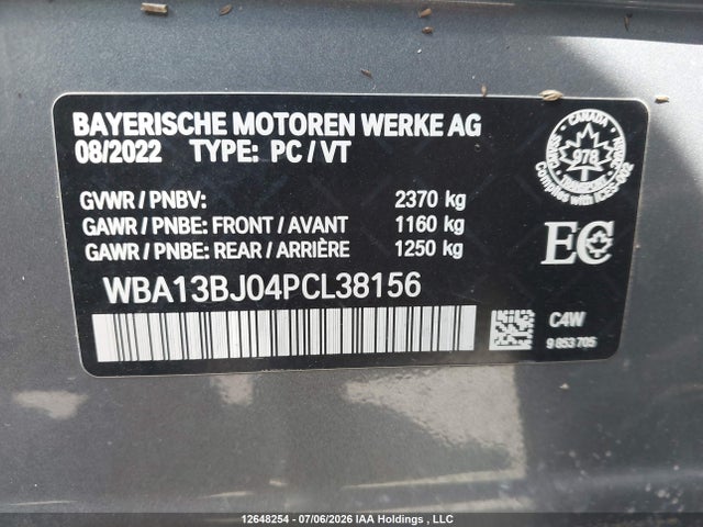 Aukcja sprzedaży 2023 Bmw 530i Xdrive, vin: WBA13BJ04PCL38156, numer aukcji: 12648254