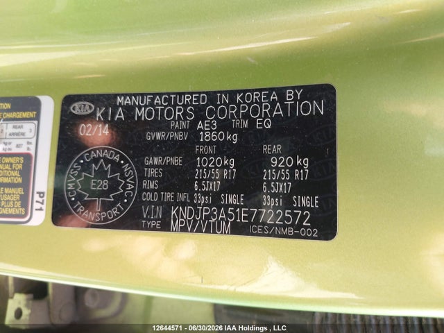 KIA Soul Ex/ex+/ex+ Eco 2014 KNDJP3A51E7722572 Image 9