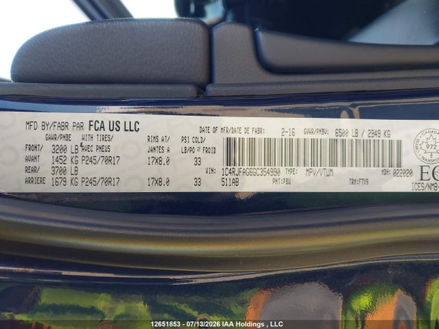 1C4RJFAG6GC354990 Jeep Grand Cherokee Laredo
