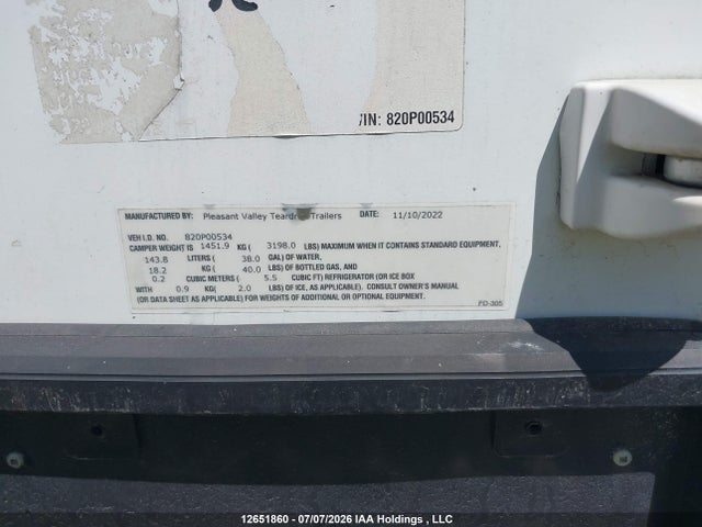 2023 Trailer Cirrus 820 Cirrus 820 მანქანა იყიდება აუქციონზე, vin: 820P00534, აუქციონის ნომერი: 12651860