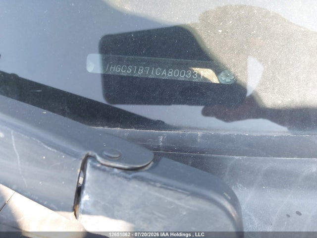 12651862 :رقم المزاد ، 1HGCS1B71CA800331 vin ، 2012 Honda Accord Ex مزاد بيع