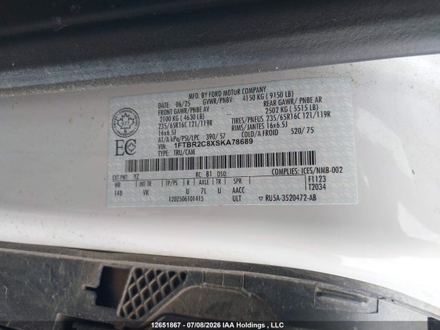 Ford Transit T-250 2025 1FTBR2C8XSKA78689 Image 9