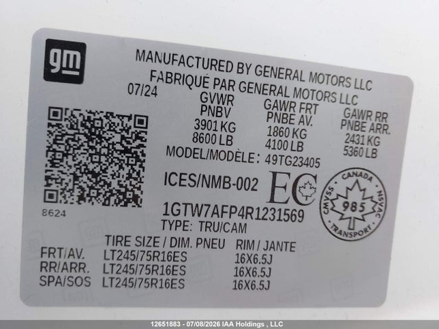 1GTW7AFP4R1231569 GMC Savana G2500