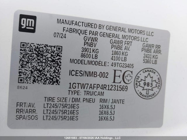 1GTW7AFP4R1231569 GMC Savana G2500