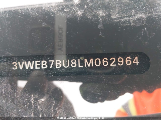 Aukcja sprzedaży 2020 Volkswagen Jetta, vin: 3VWEB7BU8LM062964, numer aukcji: 12651892