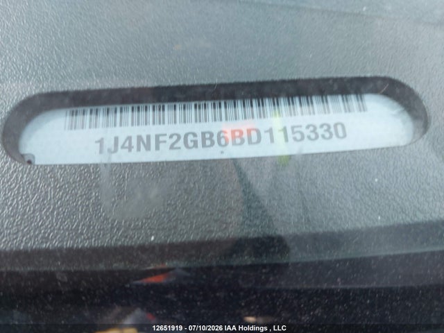 12651919 :رقم المزاد ، 1J4NF2GB6BD115330 vin ، 2011 Jeep Patriot مزاد بيع