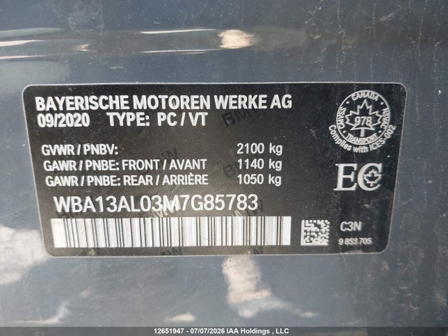 WBA13AL03M7G85783 BMW M235i Gran Coupe Xdrive