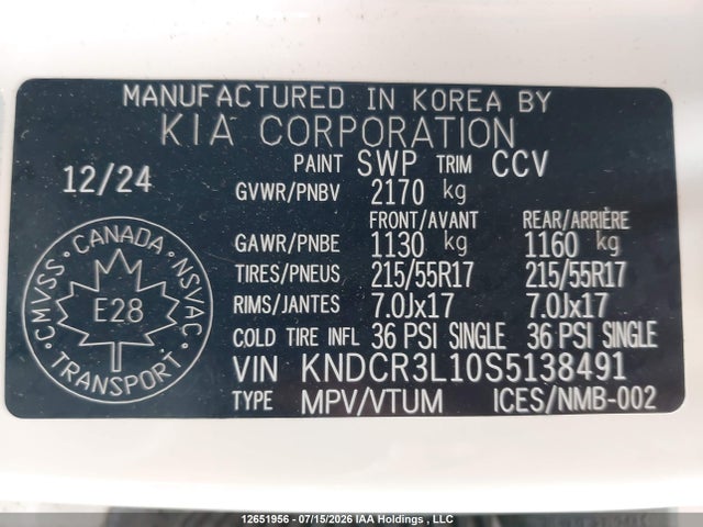 Продаж на аукціоні авто 2025 Kia Niro Ev Wind/wind+, vin: KNDCR3L10S5138491, номер лоту: 12651956