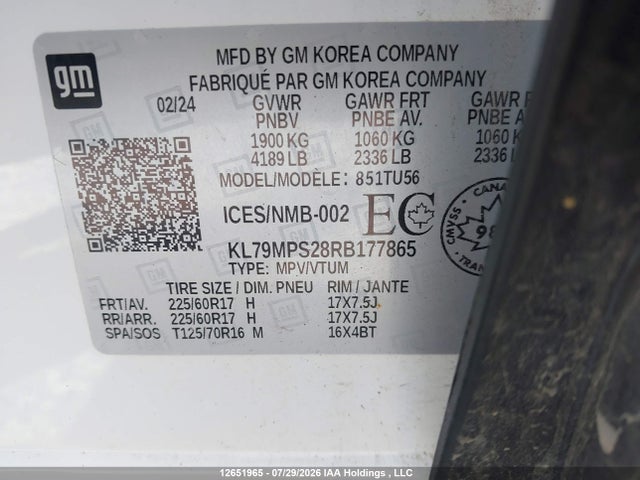 KL79MPS28RB177865 Chevrolet Trailblazer Lt