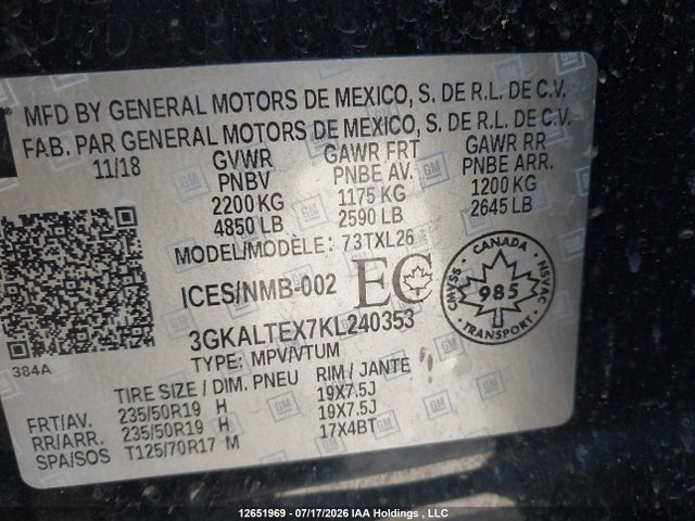 GMC Terrain Sle 2019 3GKALTEX7KL240353 Image 18