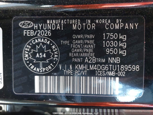 Продажа на аукционе авто 2026 Hyundai Elantra Sel Sport, vin: KMHLM4DG6TU189598, номер лота: 12651996