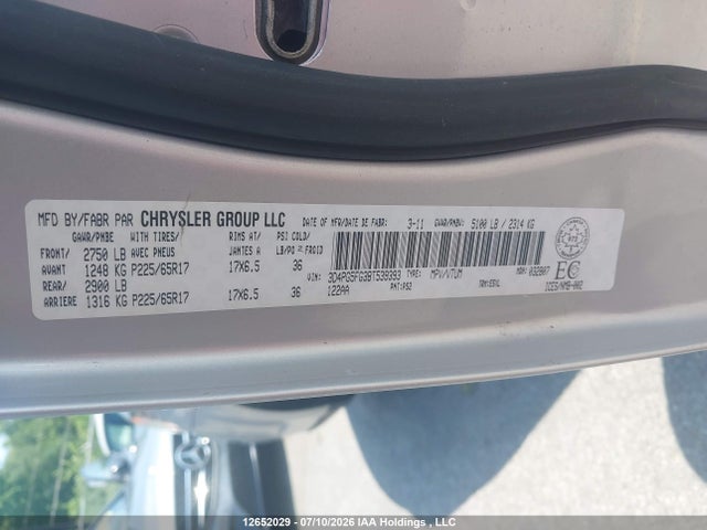 Продаж на аукціоні авто 2011 Dodge Journey Sxt, vin: 3D4PG5FG3BT539393, номер лоту: 12652029