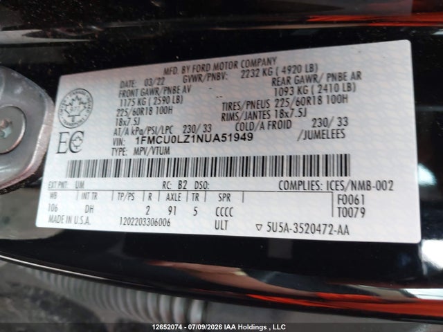 Ford Escape Phev Titanium 2022 1FMCU0LZ1NUA51949 Image 9