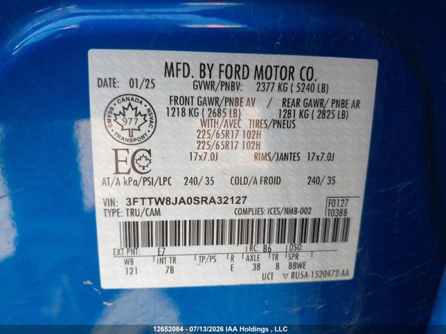 Ford Maverick Xlt 2025 3FTTW8JA0SRA32127 Image 9