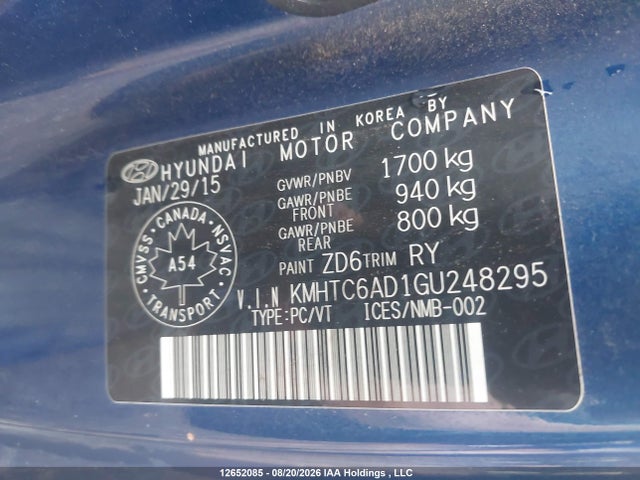 Hyundai Veloster 2016 KMHTC6AD1GU248295 Image 9