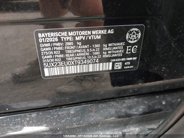 BMW X5 Xdrive40i 2026 5UX23EU0XT9349074 Image 19