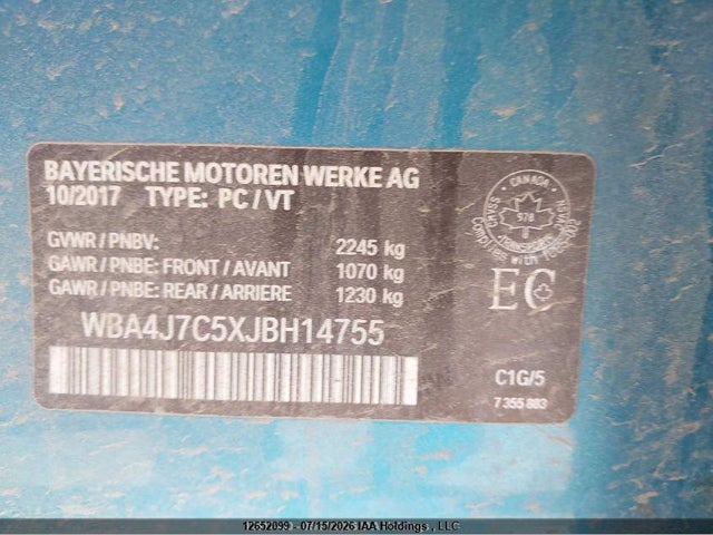 WBA4J7C5XJBH14755 BMW 440i Gran Coupe Xdrive