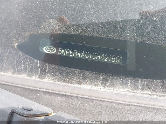 12652154 :رقم المزاد ، 5NPEB4AC1CH421801 vin ، 2012 Hyundai Sonata Gls مزاد بيع