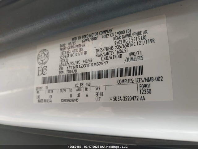 Ford Transit-250 2015 1FTNR1ZG1FKA82917 Image 8