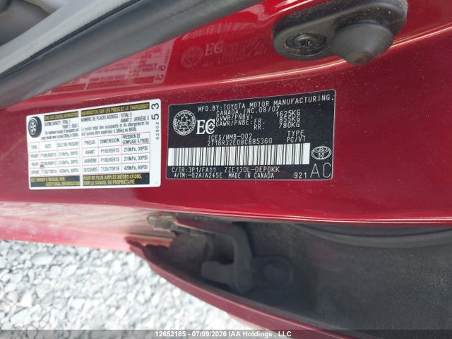 Продажа на аукционе авто 2008 Toyota Corolla Ce/le/s, vin: 2T1BR32E08C885360, номер лота: 12652185