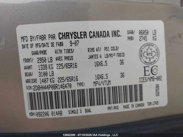 Продажа на аукционе авто 2008 Dodge Grand Caravan Se, vin: 2D8HN44P08R146470, номер лота: 12652200
