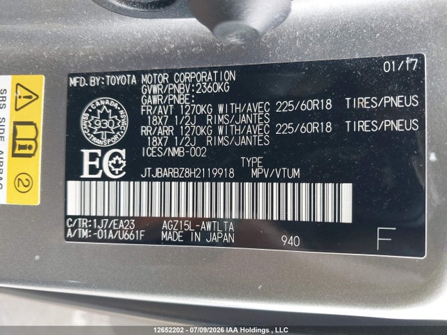 JTJBARBZ8H2119918 Lexus Nx 200t 200t